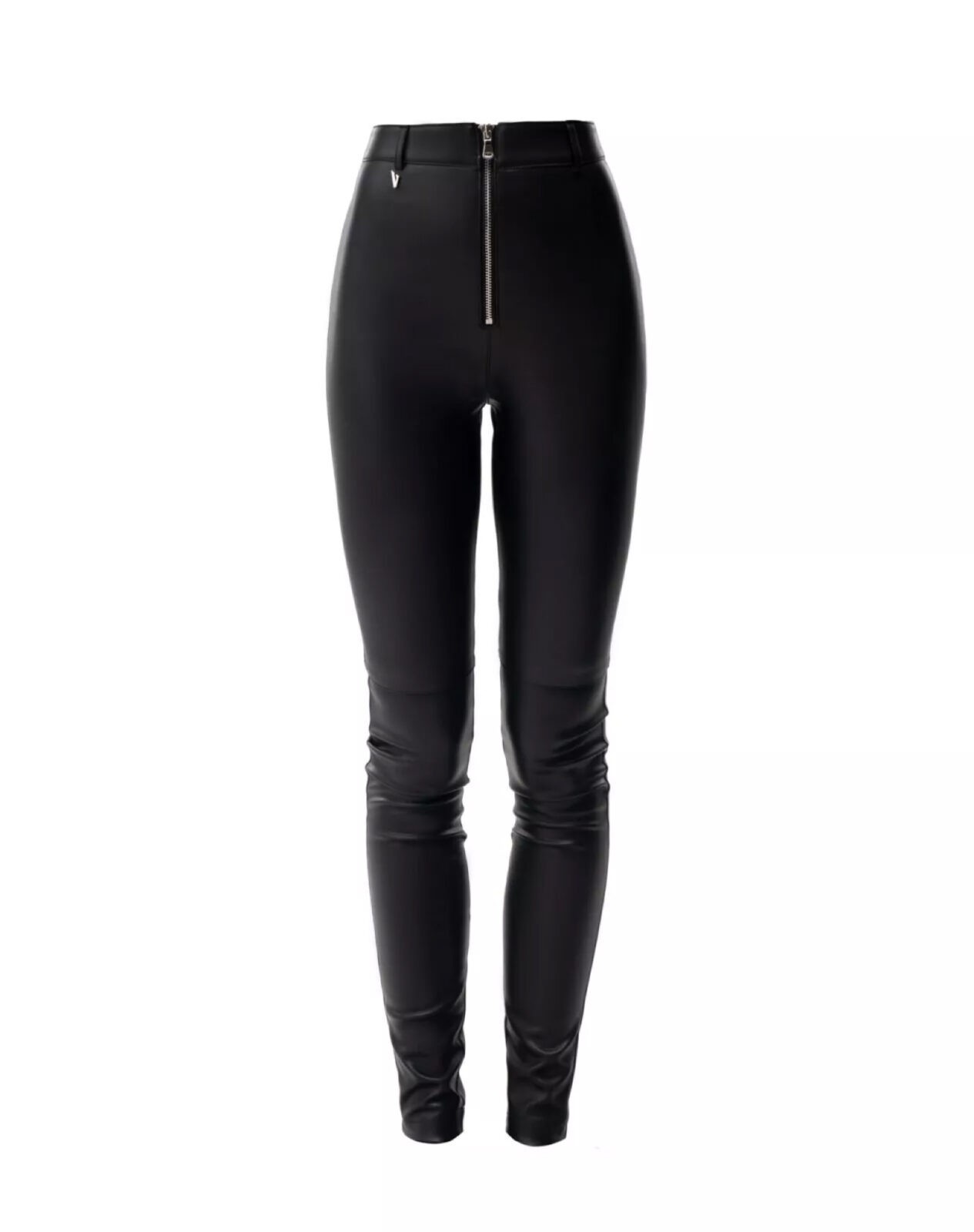 Pants narrow from-eco leather black
