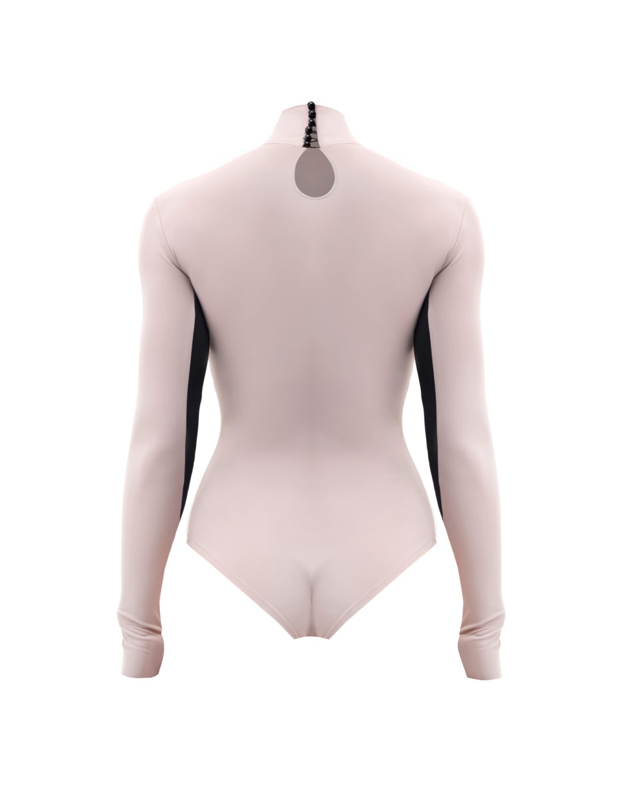 Bodysuit with inserts under the breasts beige
