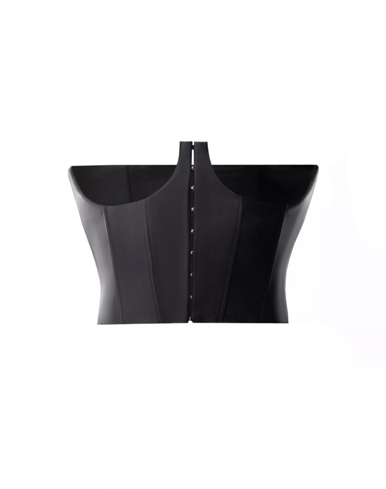 Сorset under the chest made of eco leather black