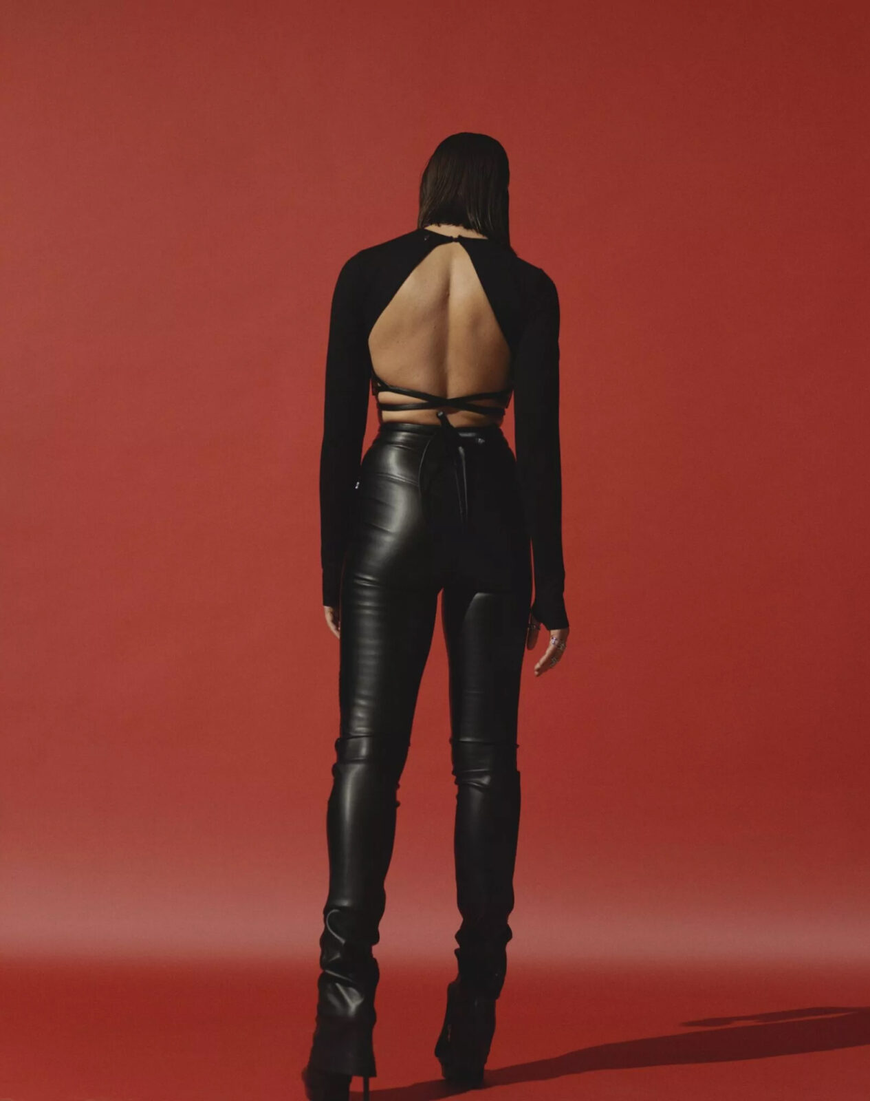 Biker pants made of eco-leather black
