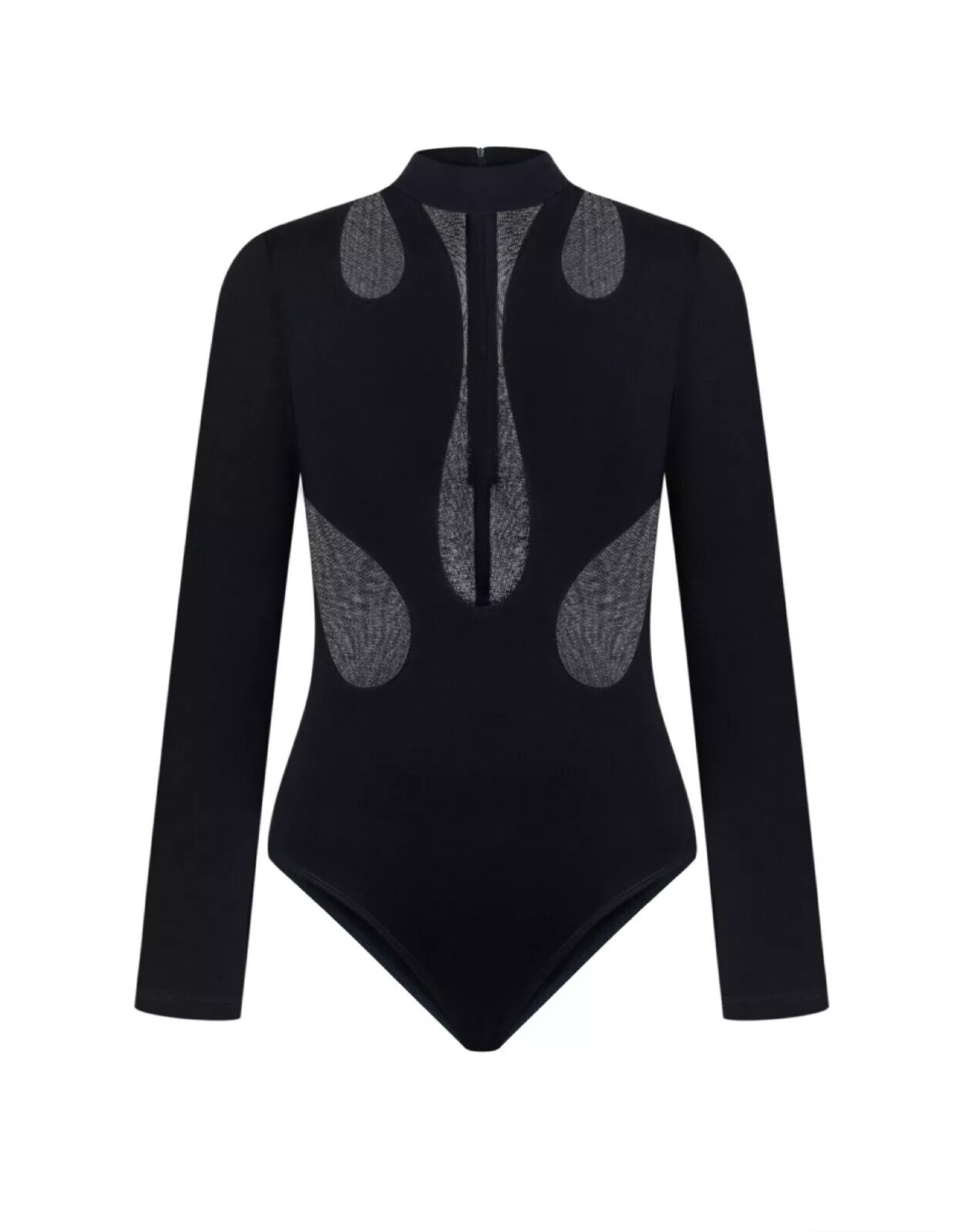 Bodysuit with mesh black