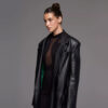 Eco leather trench coat