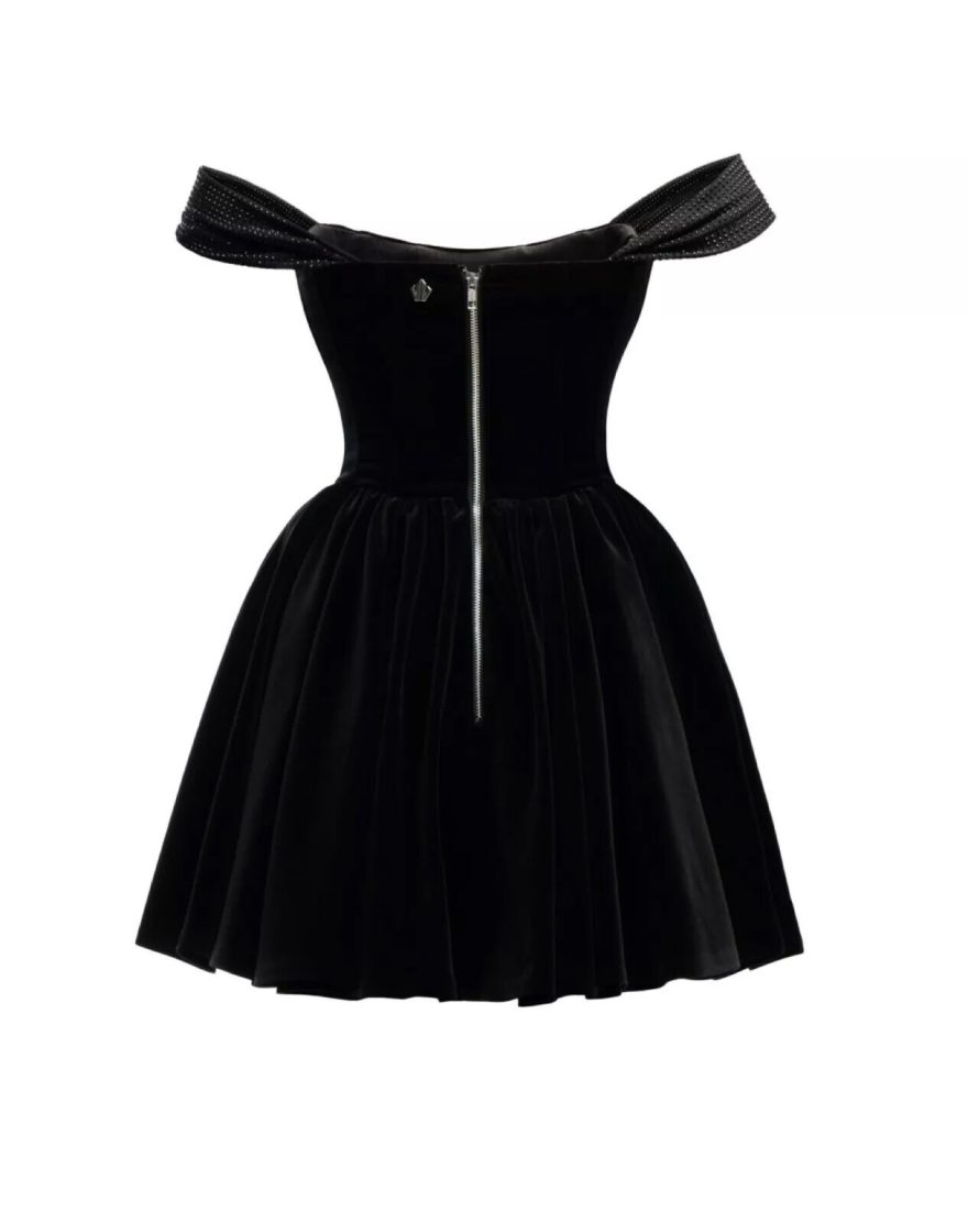 Оксамитова корсетна сукня чорного кольору