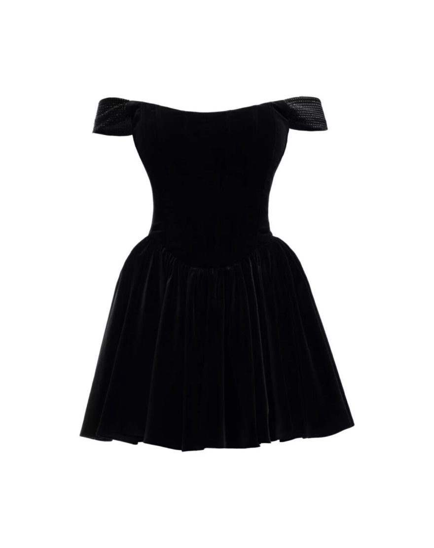 Оксамитова корсетна сукня чорного кольору