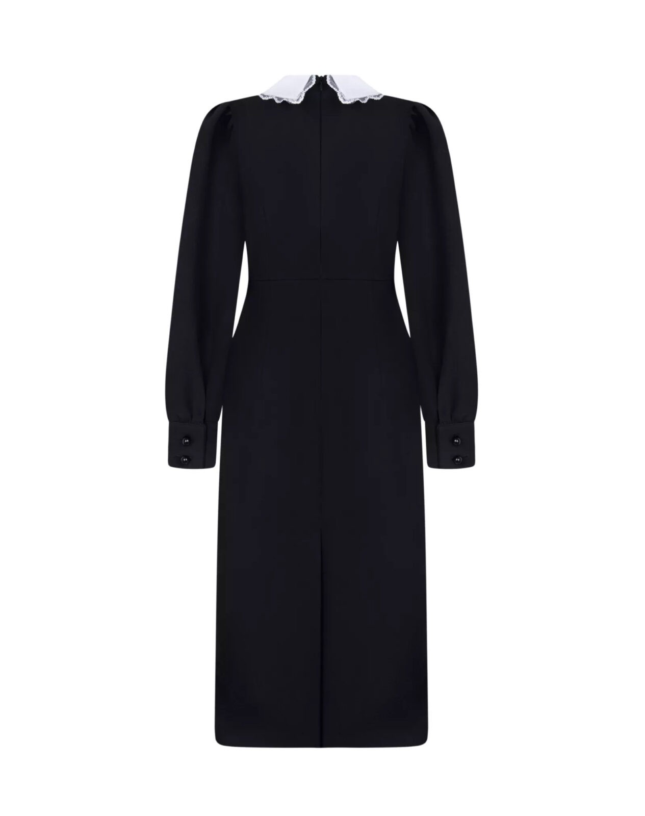 Sheath dress with a white collar black