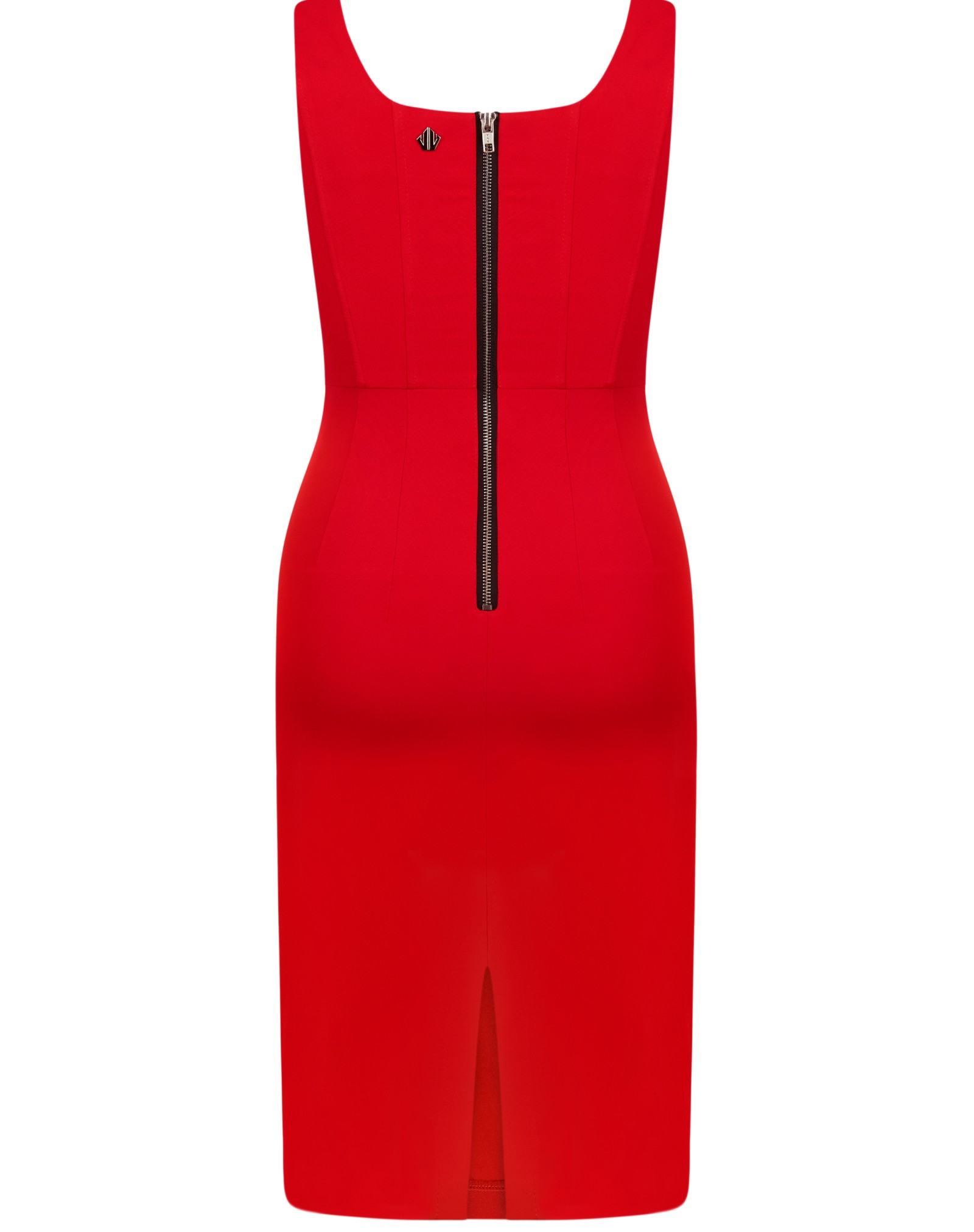 Sheath dress made of red suit fabric