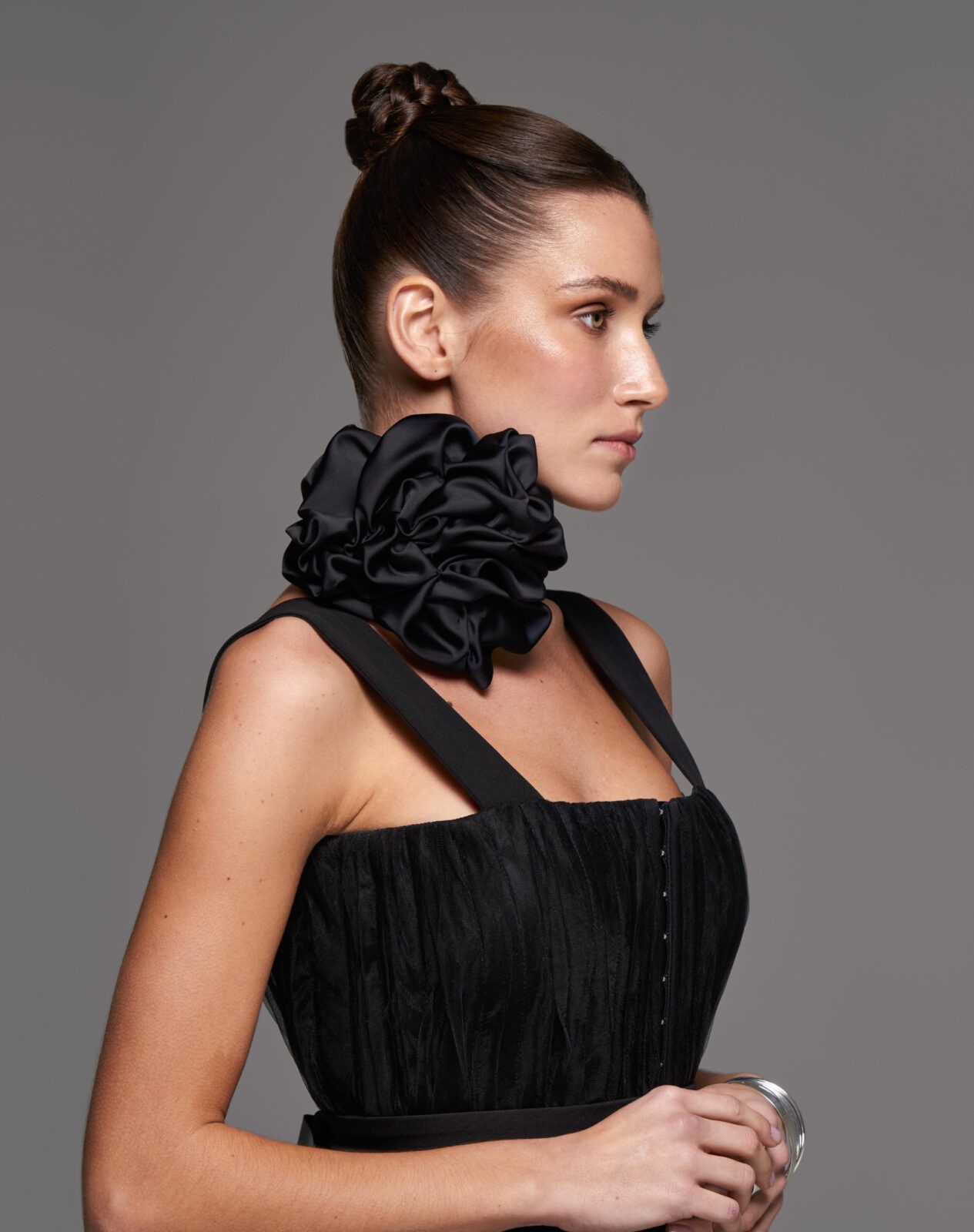 Rose made of satin black