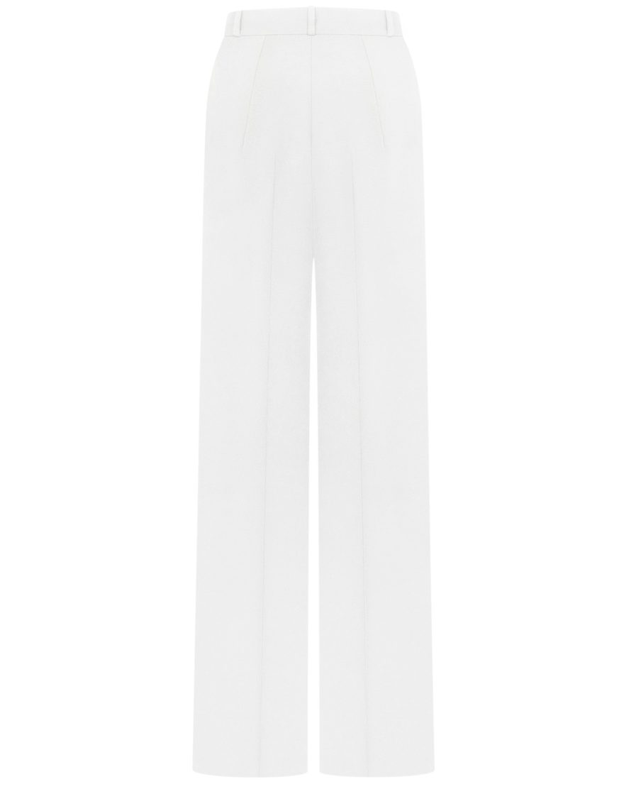 Штани зі стрілками з костюмної тканини білого кольору