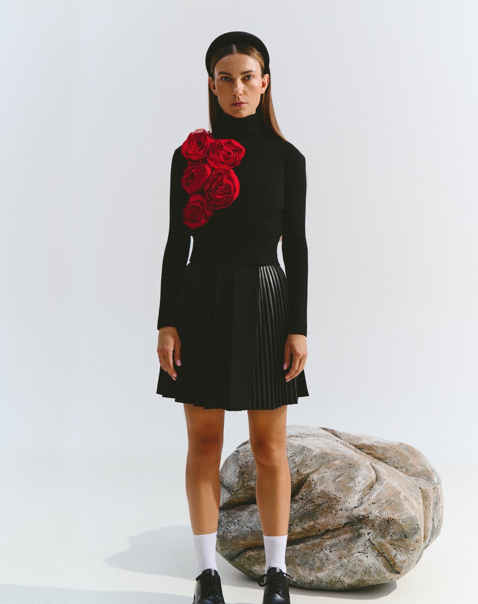 Black Pleated Mini Skirt