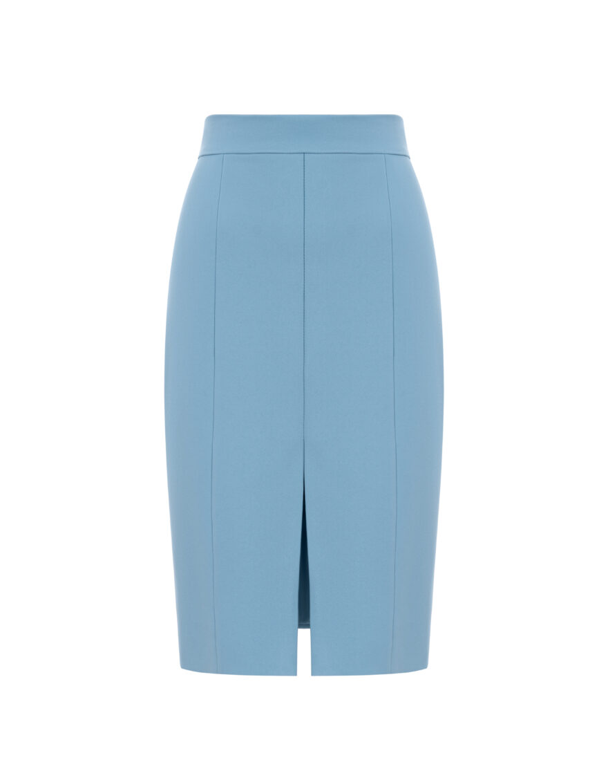 Cornflower blue pencil skirt