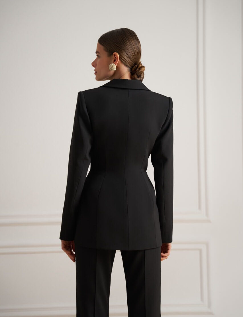 Black classic flared trousers