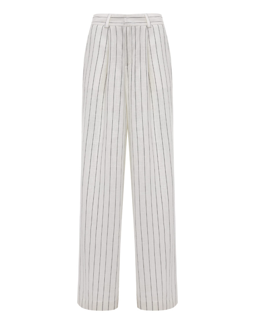 Striped linen trousers